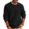 Autumn Winter Men Knit Pullovers Men Solid Mock Neck Casual Knitted Sweater Men Long Sleeve Loose Knitwear Sweaters