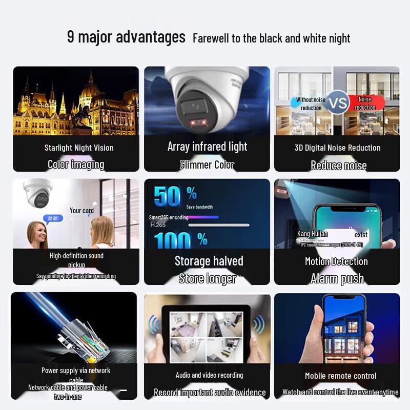 HIKVISION 4MP Starlight Dome Surveillance Camera CN plug (adapter included)