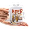 1pc 11oz Beer Lover Ceramic Mug with Double-Sided Print, Lightweight Daily Cup for Home Kitchen or Work Desk, Unique Gift for Friends