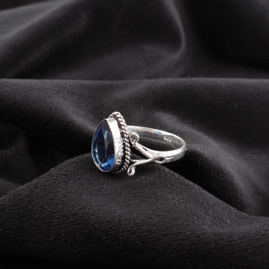 London Blue Topaz Jewelry, 925 Solid Sterling Silver Ring, Handmade Gemstone Jewelry Ring For Memorial Day