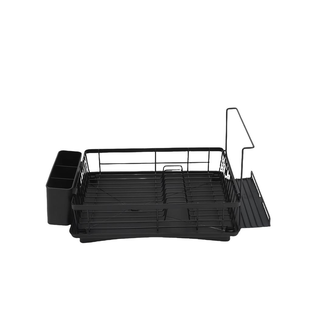 Dish Drying Rack for Kitchen Counter Iron Dish Drainer Sink with Utensil Holder Rotating Spout