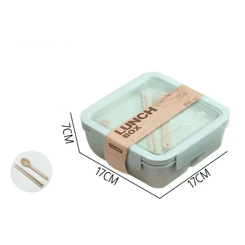 850/1100ml Wheat Straw Japanese Lunch Box Rectangle/square BPA Free Bento Boxes for Students Portable Food Storage Container