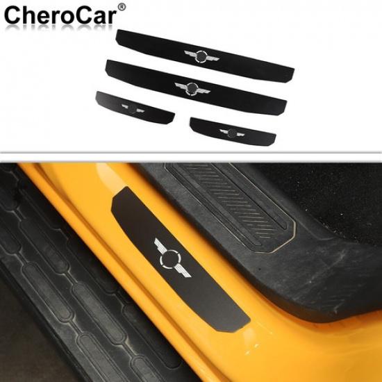Black Sill Protector Entry Guards Sill Cover Trim Set for Ford Bronco + 4 DR