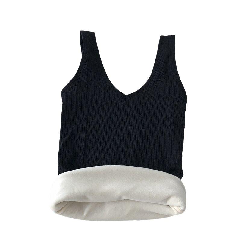 "881 Warm Plus Velvet Thickened Camisole for Autumn and Winter – Comfortable Slim Fit Vest for Layering"