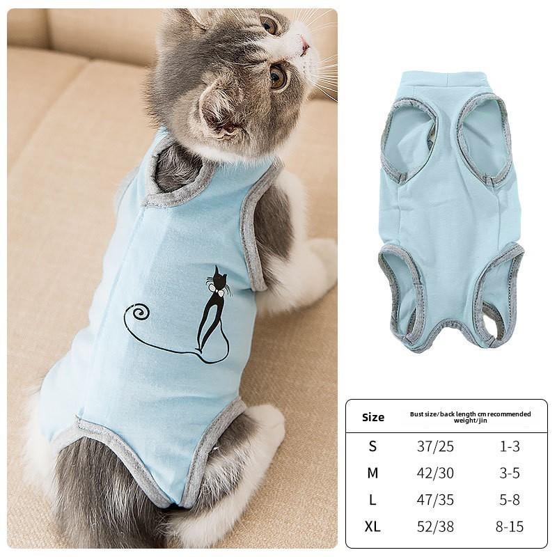 New Cat Neuter Suit Full of Ribbons Weaning Suit, Post-operative Suit Anti-licking Summer Pet Cat and Dog Thin Cat Clothes