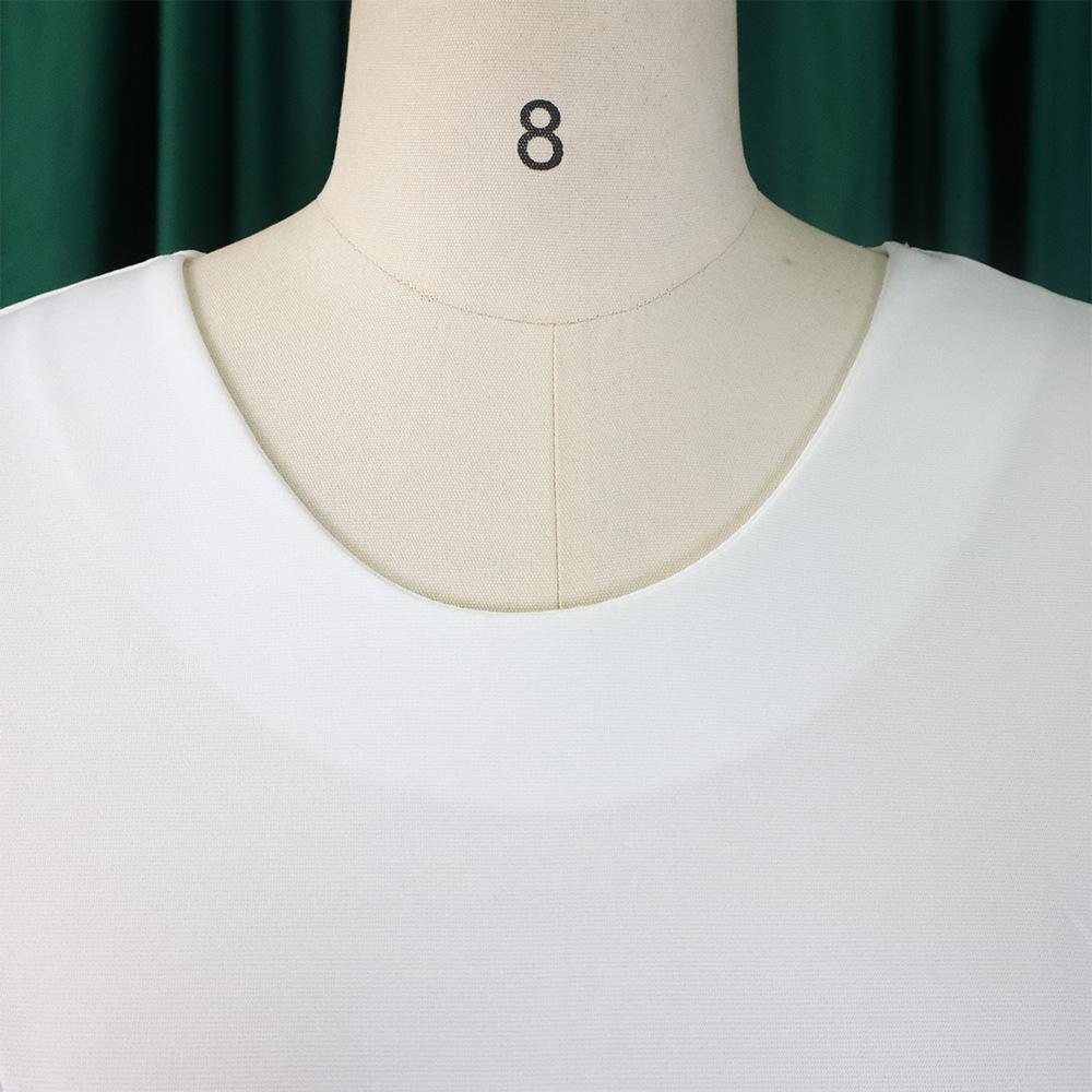 YYFS Women's Fashion Summer Spring Solid Color Print Short Sleeve O-Neck High Waist Casual Dresses