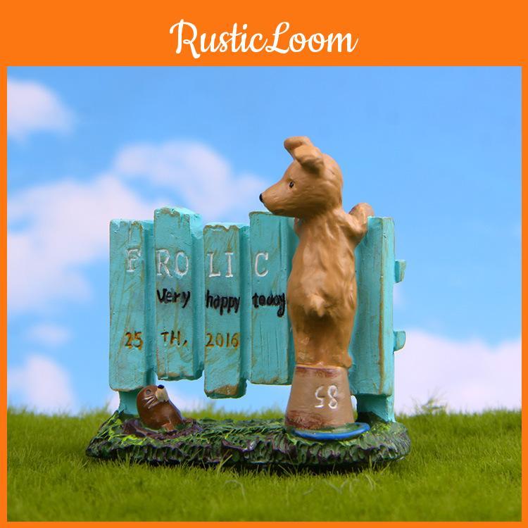 Garden Kids Resin Little Dog Fence Sea Lion Ornament For Potted Gift Plants