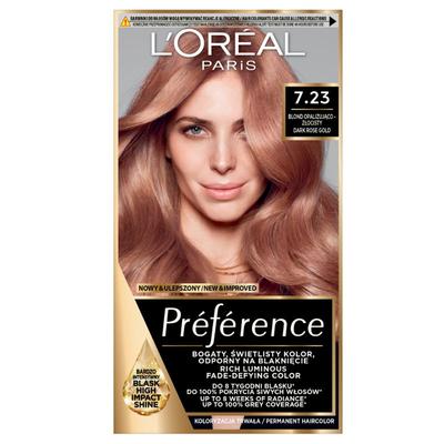 Loreal preference haarkleur - 7.23 bali blond iriserend-goudkleurig (2x60ml, 54ml)