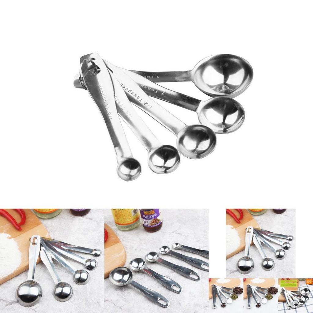 Chic Five Piece Stainless Steel Measuring Spoon Set Perfect For Baking Coffee And Gift Giving