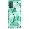 Coque de protection - BOOLING - pour Samsung Galaxy A52s 5G - Motif Marbre Turquoise - TPU Souple - 2x Verre Trempé