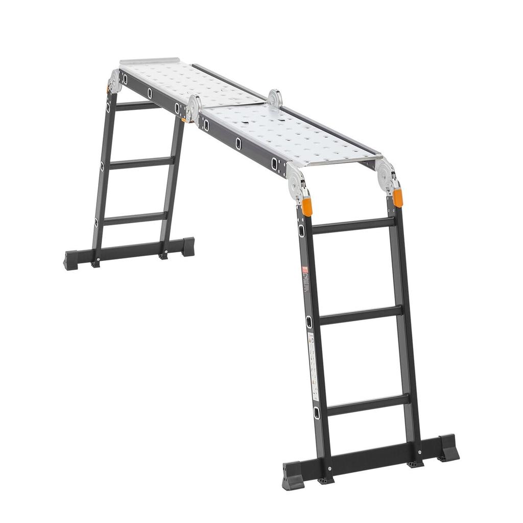 Multi-Purpose Folding Ladder 7-in-1 3 Step 12ft with Scaffolding Plank