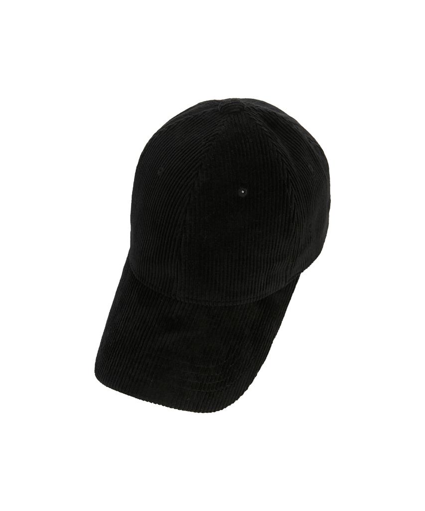 Bajal Gold Point Corduroy Oversized Ball Cap Black
