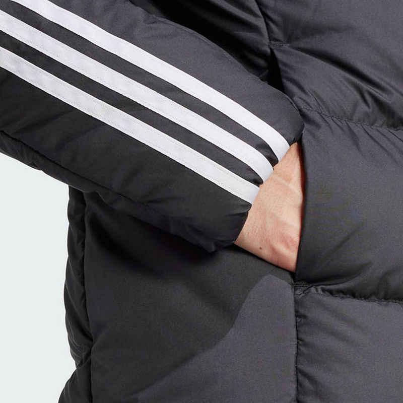 Adidas Fashionable Comfortable Soft Hooded Striped Down Jacket Men Outerwear Black JN7478