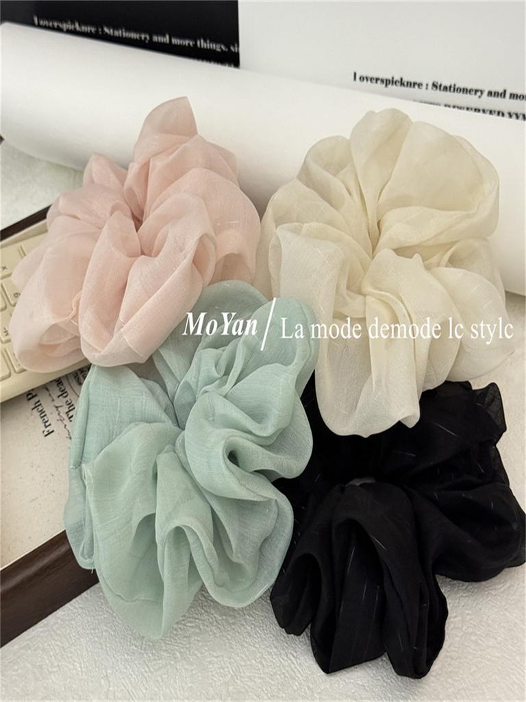 Sweet and Gentle Chiffon Yarn Large Intestine Hair Ring, Feminine Ponytail Head Rope, Fashionable Ball Hair Rope, Rubber Band