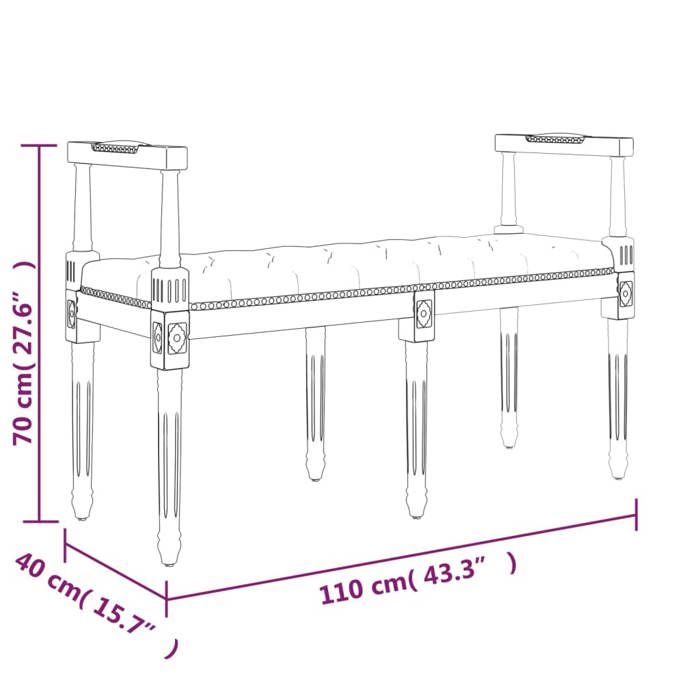 VidaXL Banc Gris foncé 110x40x70 cm Velours, siège, siège de banc, banc d'intérieur, banc d'entrée, banc de chambre à 344426