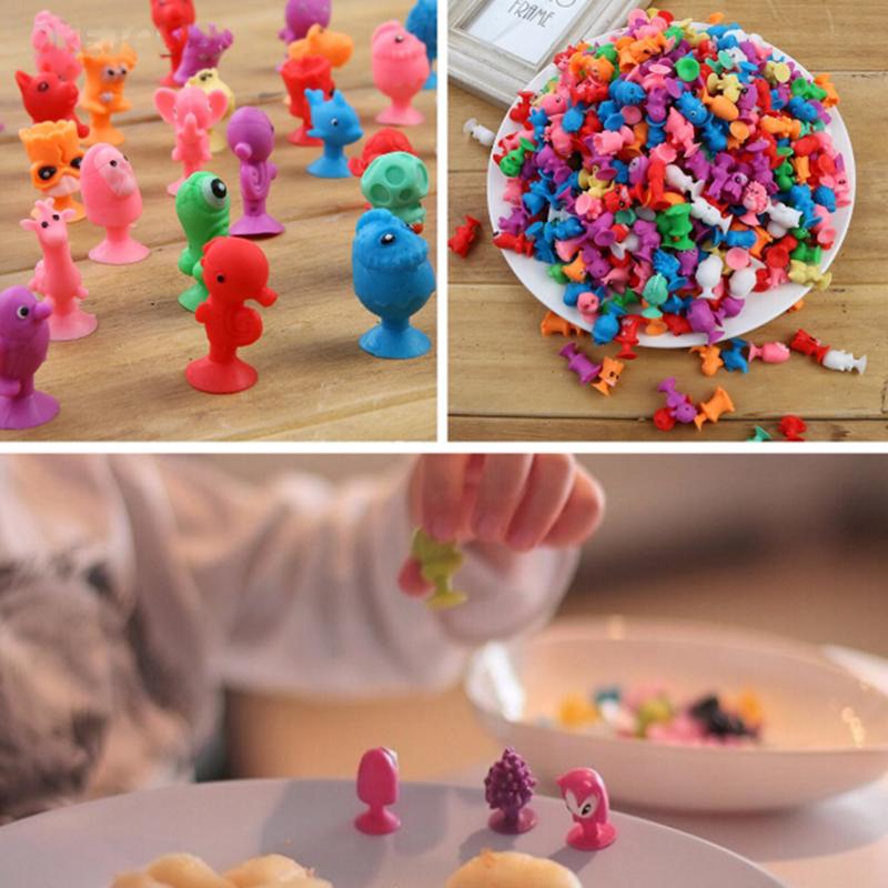 40Pcslot Mini Sucker Dolls Marine Land Strange Animal Cupule Suckers Kids Action Toy Capsule Model Suction Cup Puppets