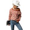 Vintage Fashion Elegant Casual Fall Women's Long Sleeve Leopard Print Sweater Slouchy Style