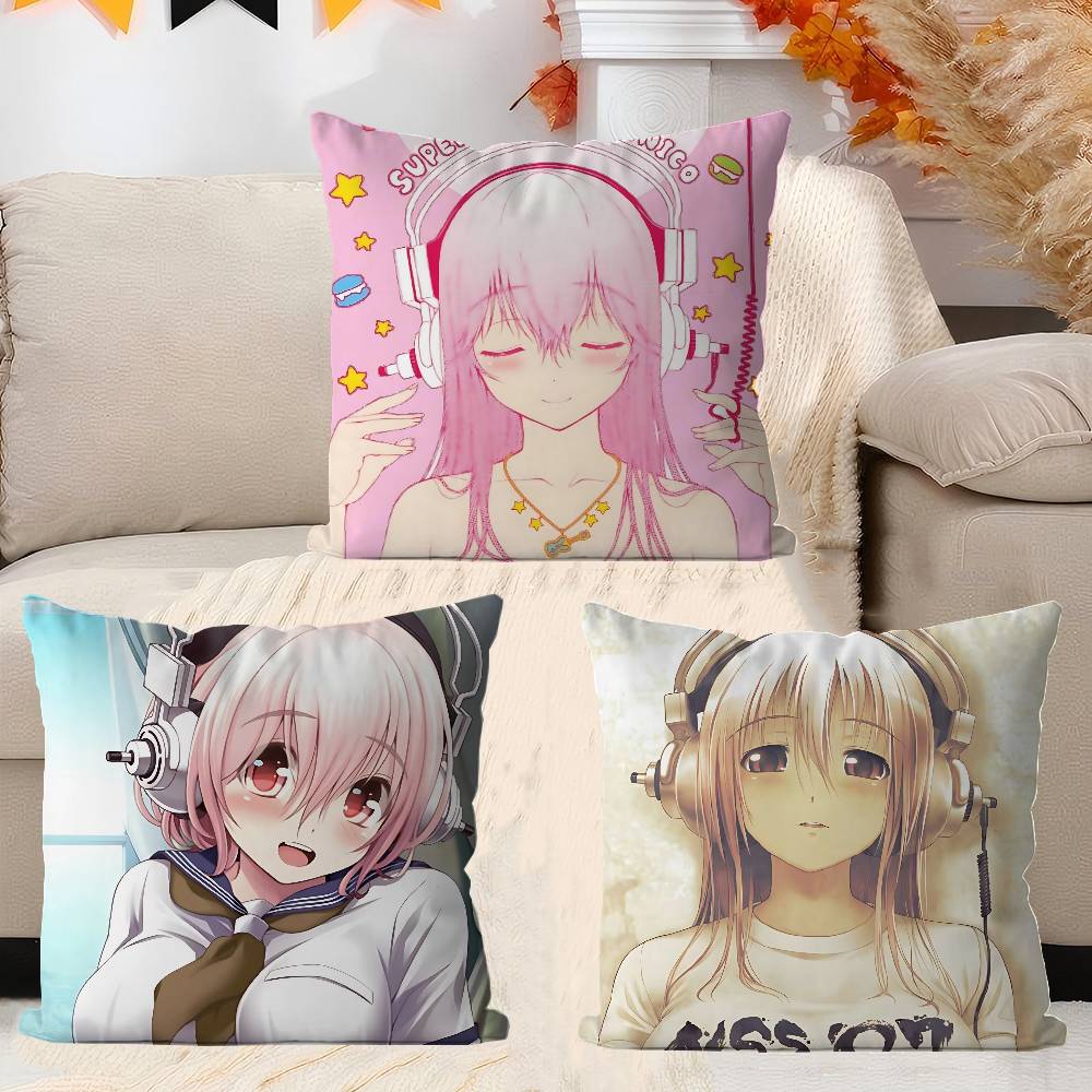 S-Super S-Sonico Pillow Gift Home Office Decoration Pillow Bedroom Sofa Car Cushion CoverPillow Case