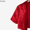 ZANZEA Women Short Sleeve Cardigan Tops and Sleeveless Dress Summer Two Piece Suit Sets