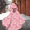 Spring and Autumn New Dress Printed Pendulum Temperament Chiffon Floral Slim Dress