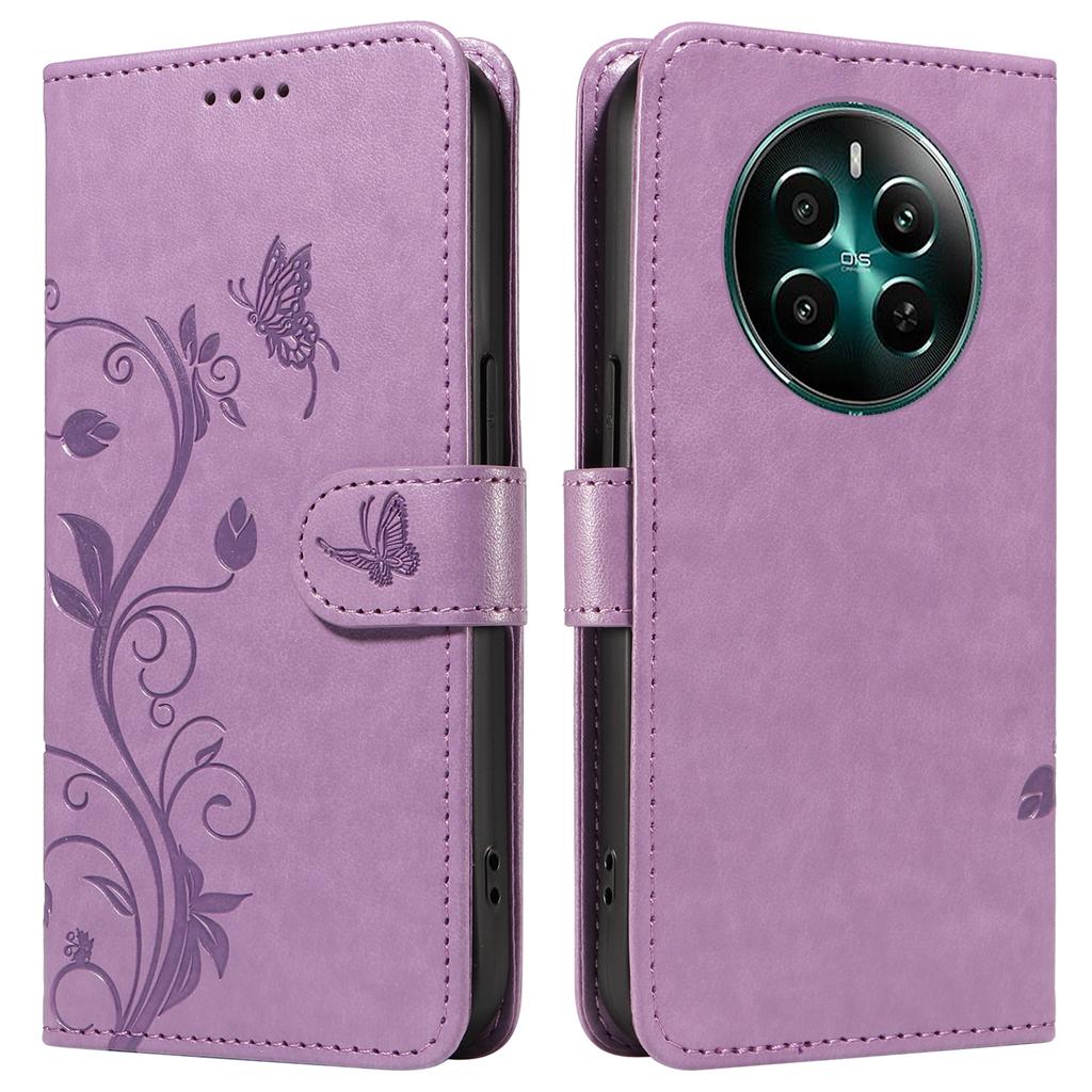 For Realme Narzo 70 5G/Narzo 70 Pro 5G/P1 5G/12 4G/12+ 5G PU Leather Cases Flower Pattern Wallet Stand Phone Cover with Strap