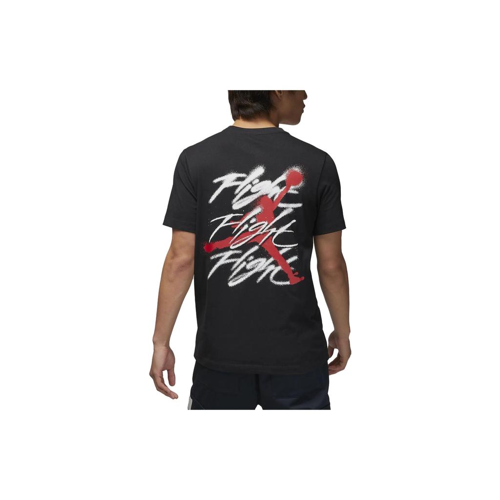 Jordan Letter Print Crew Neck Short Sleeve T-Shirt Men Tops Black FB7466-010