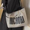 Canvas Commuter Tote Bag Women's Large-capacity New Casual Autumn and Winter Shoulder Bag College Student Class Bag