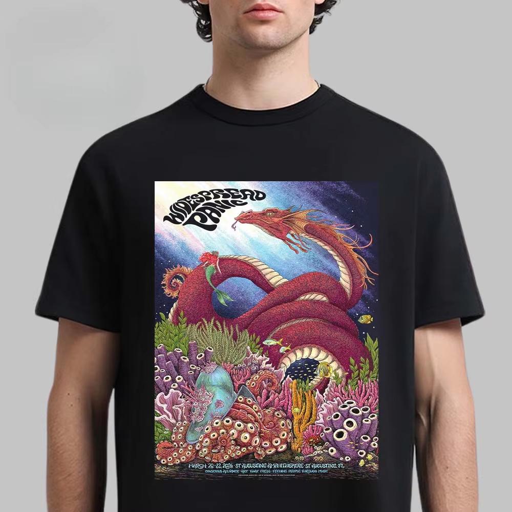 Widespread Panic Retro Psychedelic Creature Graphic Tee Rock Band Streetwear Casual Unisex Top For Unisex Unisex