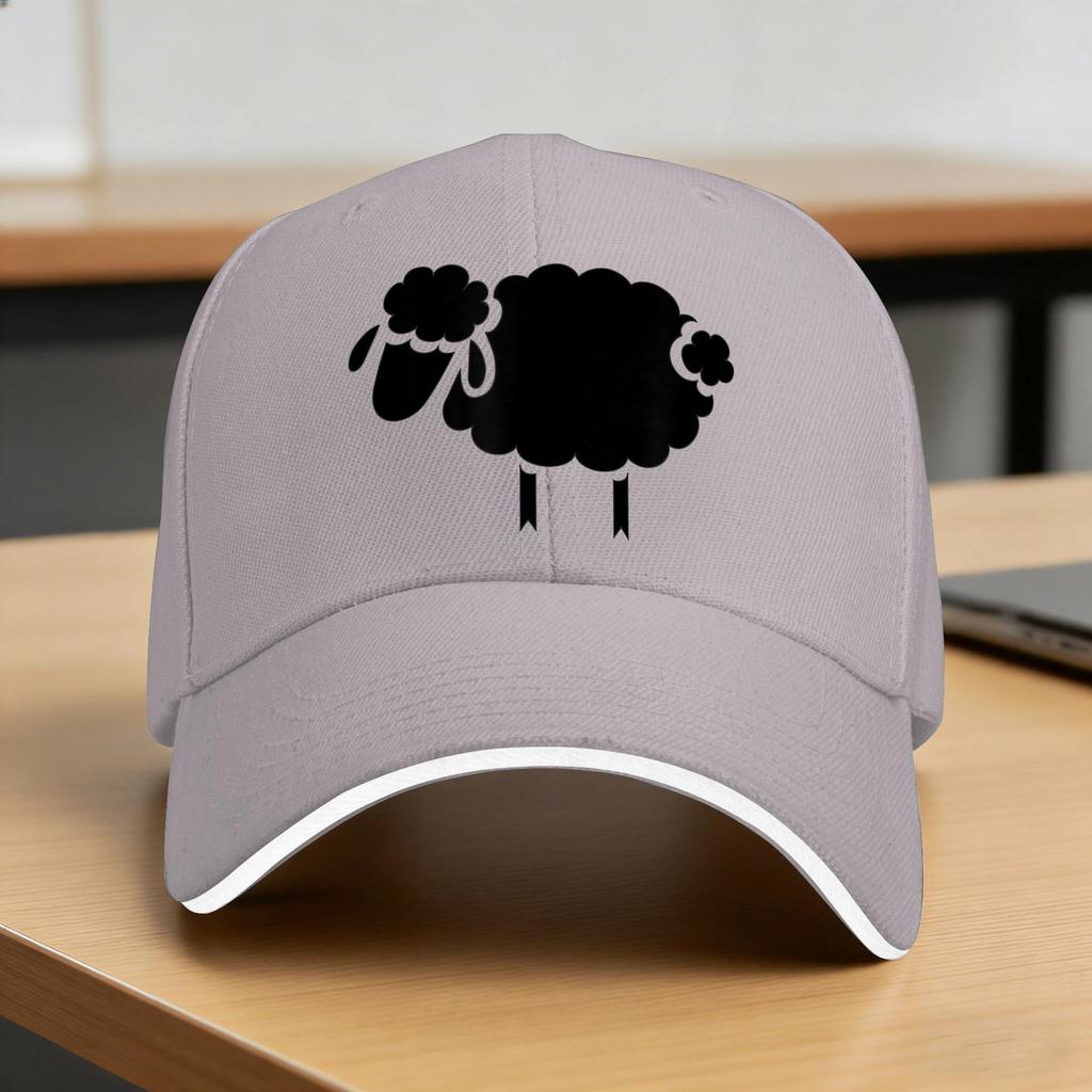 Black Sheep Silhouette Design Sun Baseball Cap Summer Unisex Adult Custom Logo Trucker Hat Sunscreen Streetwear Snapback Cap