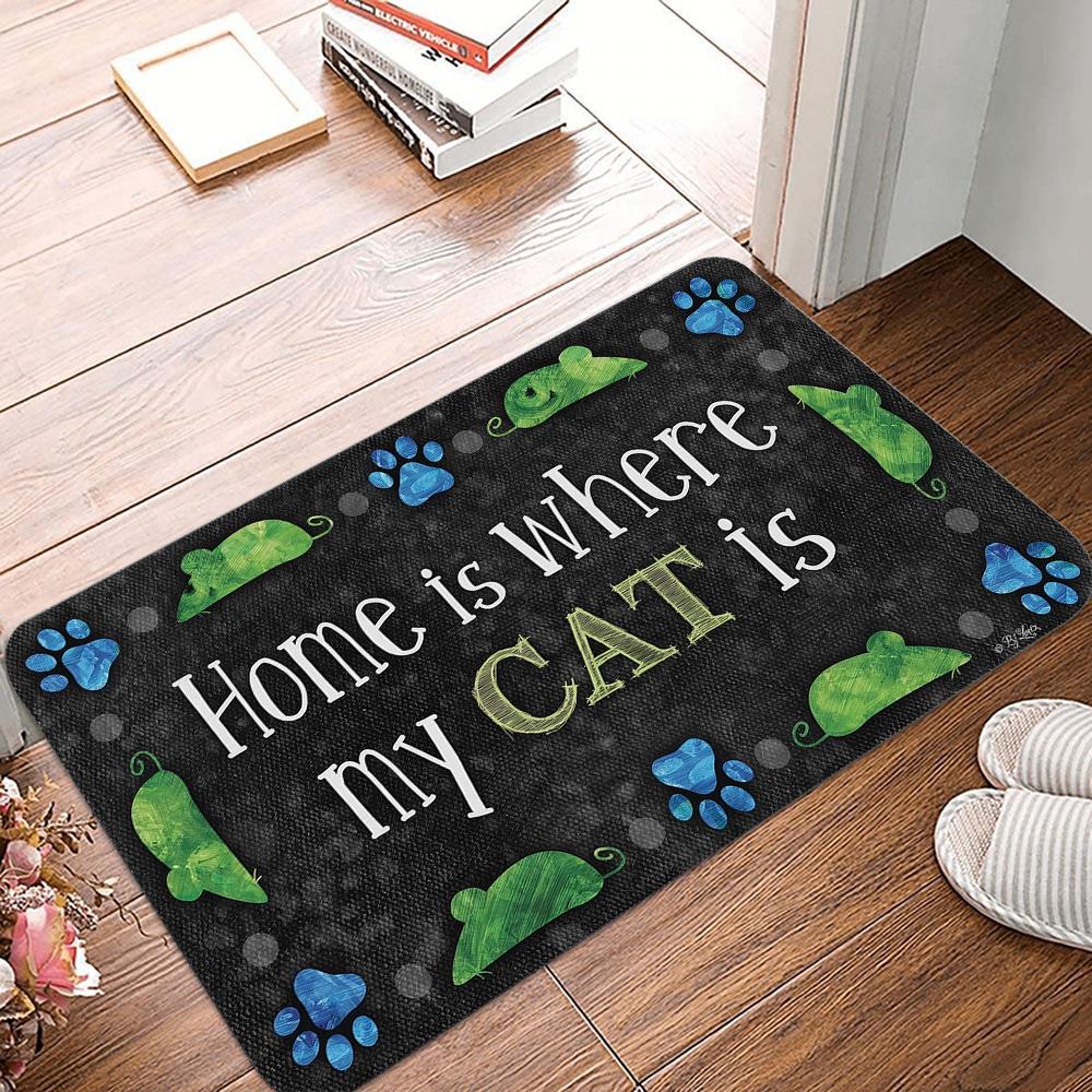 Dog Paw Prints Doormat Entrance Rug for Muddy Paws Anti-Slip Carpet for Kitchen Bedroom Living Room Rug Home Decor Doormat