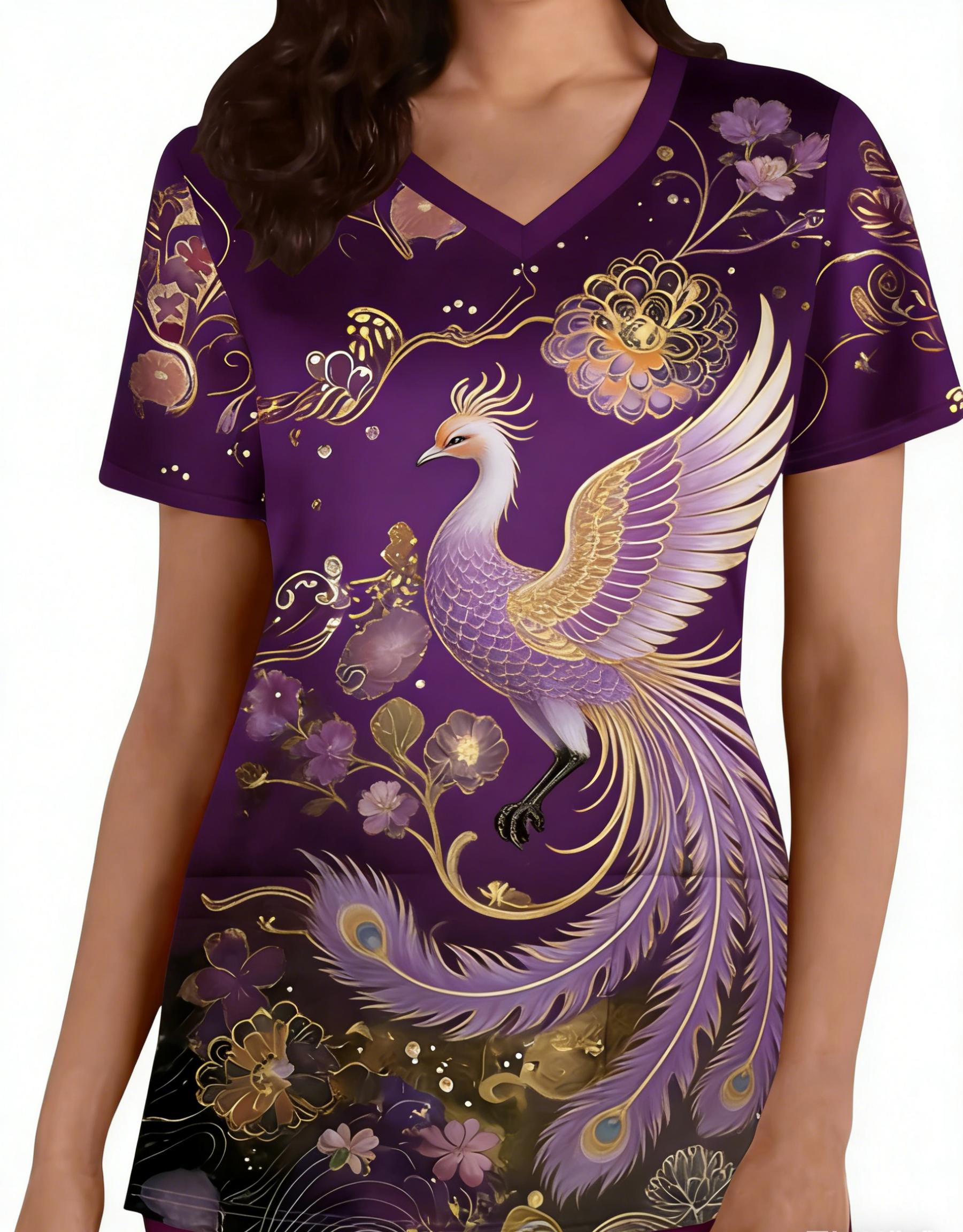 

Women s Surgical Uniforms Woman V-Neck Short Sleeve Uniform With Fox Print Suitable For Nurses And Doctors Medical Uniform 2026 3XL
