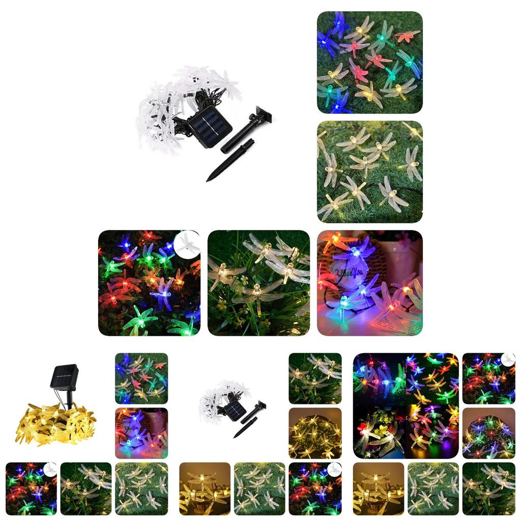 Oszałamiające 20 diodowe lampki solarne w kształcie ważki i motyla do dekoracji ogrodu