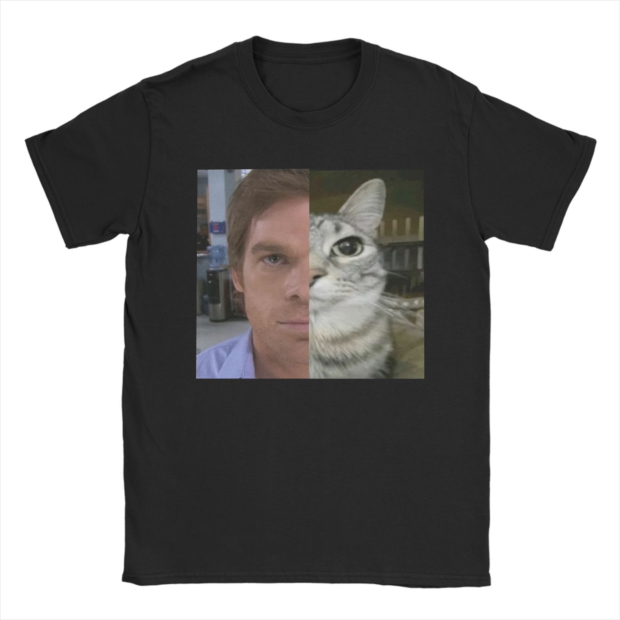 

Чоловіча футболка Dexter Morgan Cat Trinity З чистої бавовни Гумористична футболка З круглим вирізом Футболки З коротким рукавом Ідея для подарунка L