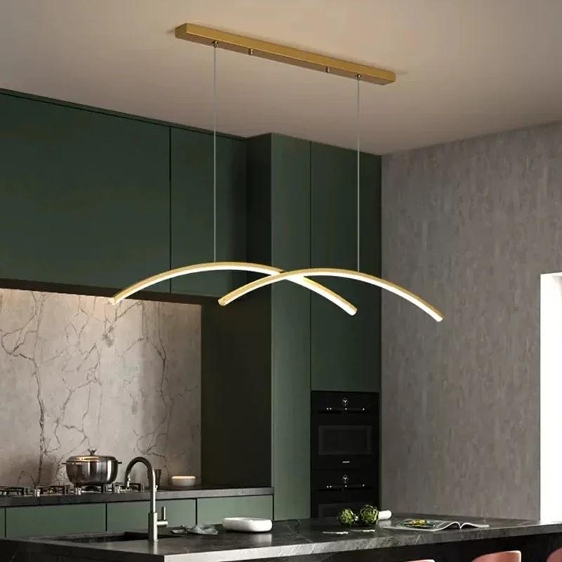 Modern LED Pendant Light For Living Room Kitchen Bar Restaurant Hanging Lamps Minimalist Long Chandelier Decor Lighting Fixtures