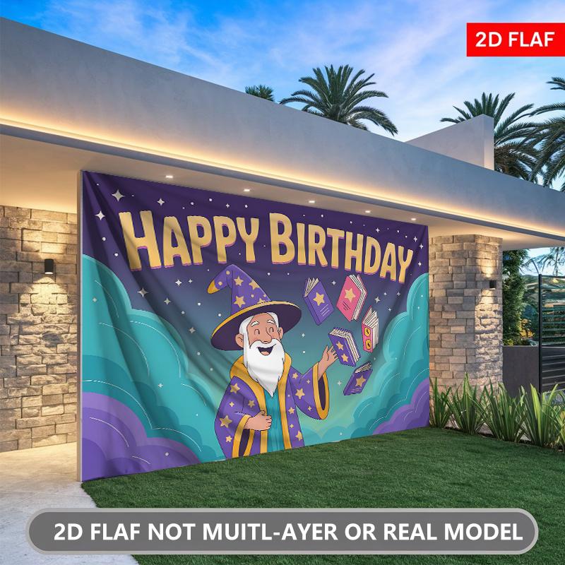 Birthday Party Backdrop Polyester Banner Photo Booth Decoration 93