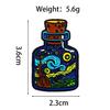 Starry Sky Cartoon Bottle Brooch: Cute Abstract Backpack/Clothes Pin Badge Accessory
