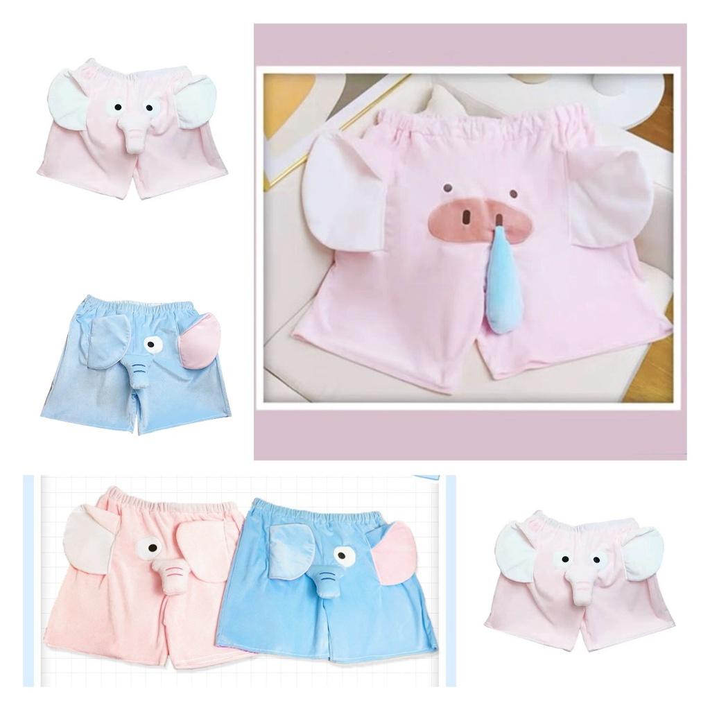 A Make Noise Stereoscopic Elephant Trunk Cartoon Pig Plush Home Panties Shorts