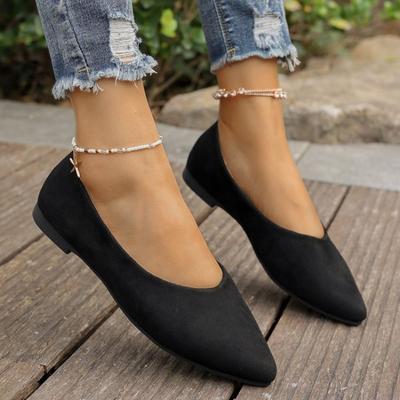 Mode neuer Mantel Einfarbig großer heller Mund Damen Wildleder bequeme flache Schuhe Damen