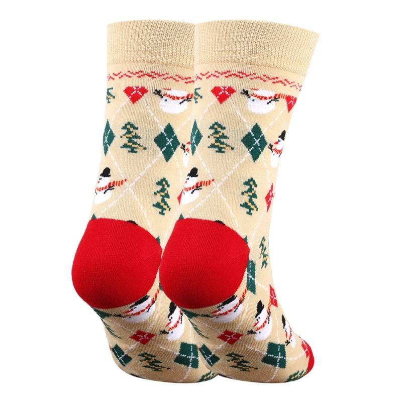 Christmas Pattern Crew Socks Novelty Funny Crazy Ankle Socks Cartoon Cotton Booties Socks Christmas Socks for Women Men