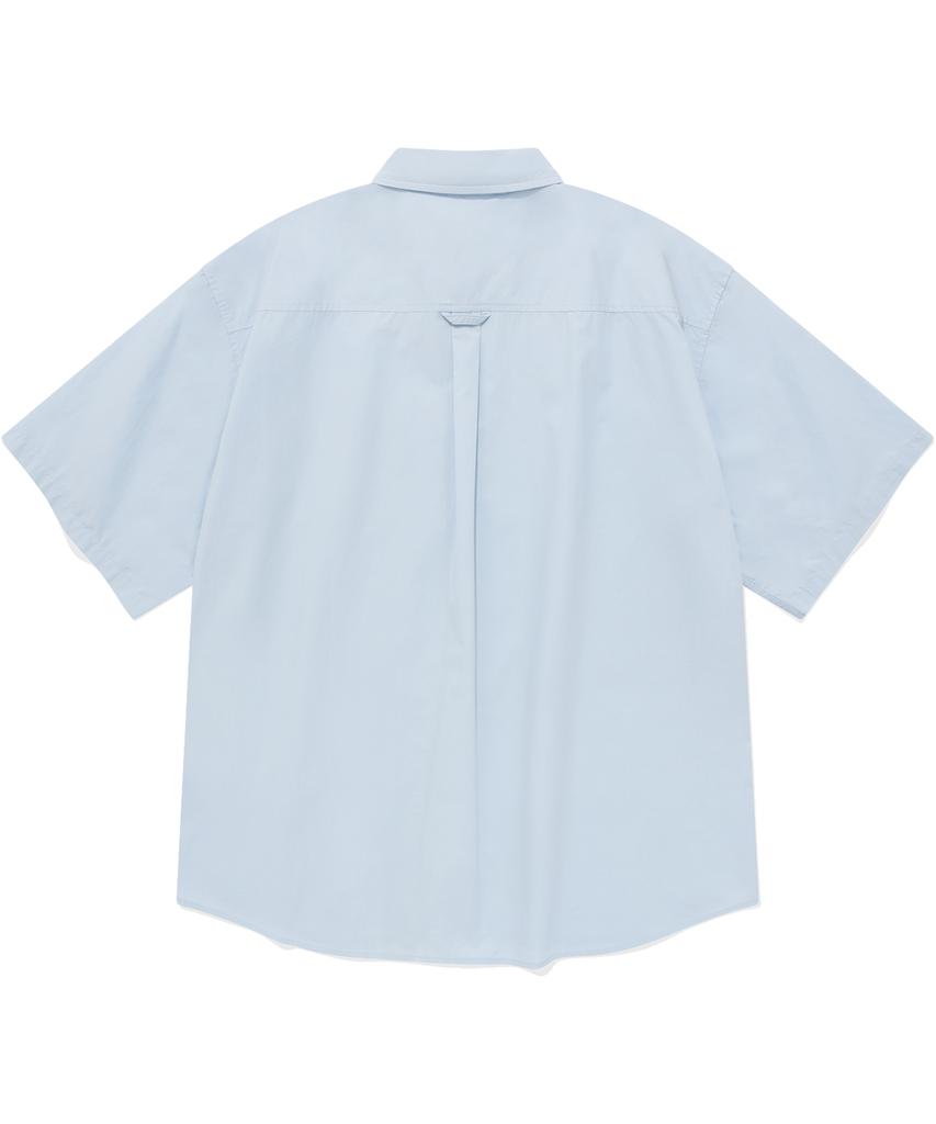 COVERNAT Whale Logo Cotton Half Shirt Light Blue