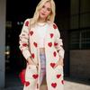 TIFICY Women's Fashion Casual Fall Winter Love Letter Print Long Sleeve V-Neck Sweaters