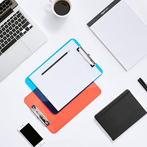 Amazon Basics Plastic Letter Clipboards, Black, Pack of 6, Assorted Colors