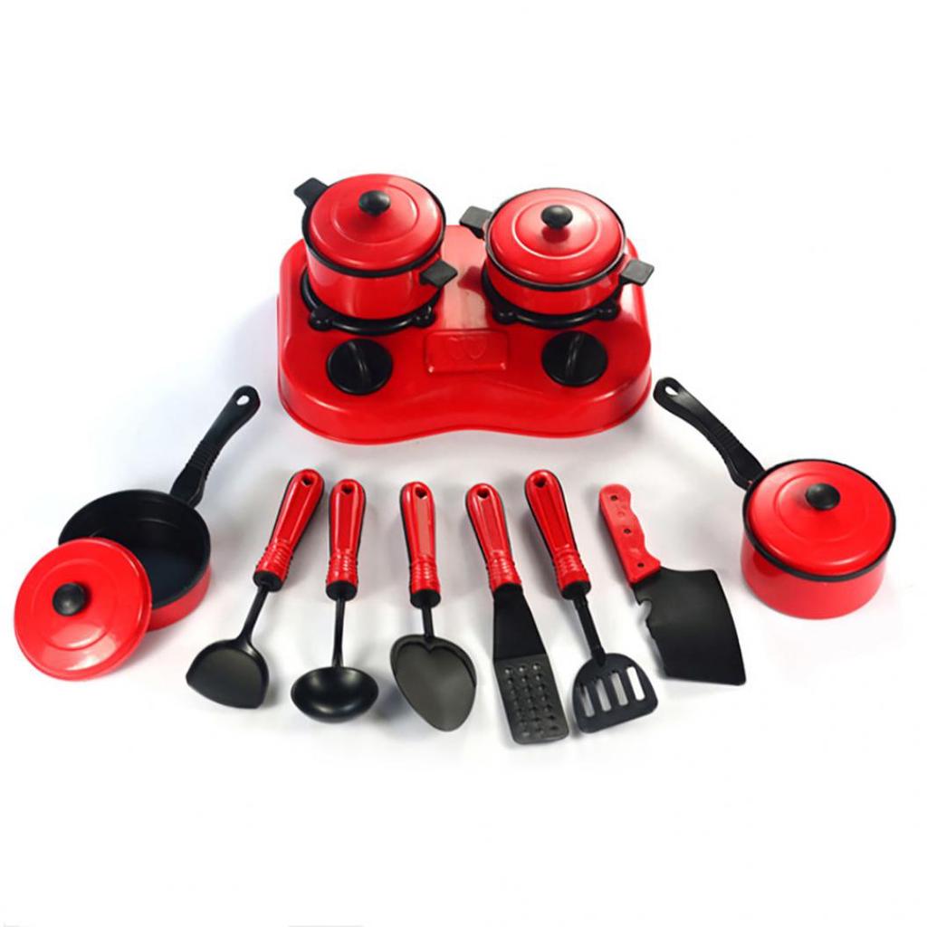 11Pcs Simulation Kitchen Cookware Pretend Role Play Toy for Kids Birthday Gift