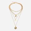 Retro Style Irregular Stamp Artificial Pearl Bead Double Layer Necklace
