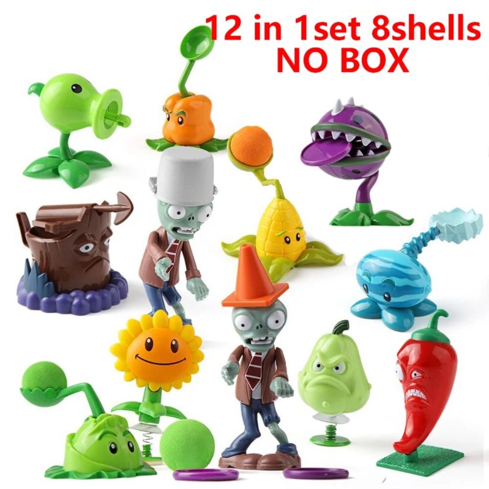 Plants vs Zombies 2 Spielset Kaktus Erbsenschießer Kokosnusskanone Echtes Spielszenen Figuren Ornamente Weiches Silikon Geburtstagsgeschenk Junge