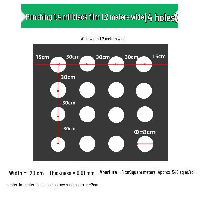Perforated Black Mulch Film for Moisture Retention and Weed Control in Vegetable and Herbal Planting