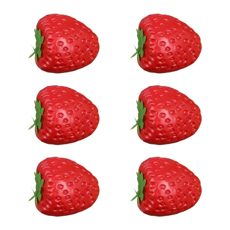 6Pieces Fruits Replicas Decorations User Friendly Simulation Fruits for Festival Decoration Realistic Home Accent