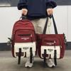 2025 New Contrast-color Schoolbag Large-capacity Korean Ins Two-piece Backpack Primary Secondary School Students Third-to-sixth Grade