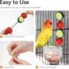 5PCS Bird Cage Feeder Stainless Steel Bird Food Holder Parrot Fruit Vegetable