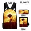Iconic Distinctive Black Rock Shooter 3D Design 3pcs/Set Learner Bags Everyday Laptop Everyday Backpack Sling Carry Tote Pencil Pouch